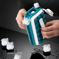 Prenosný výrobník ľadu s fľašou na vodu - 2 v 1 - zelený